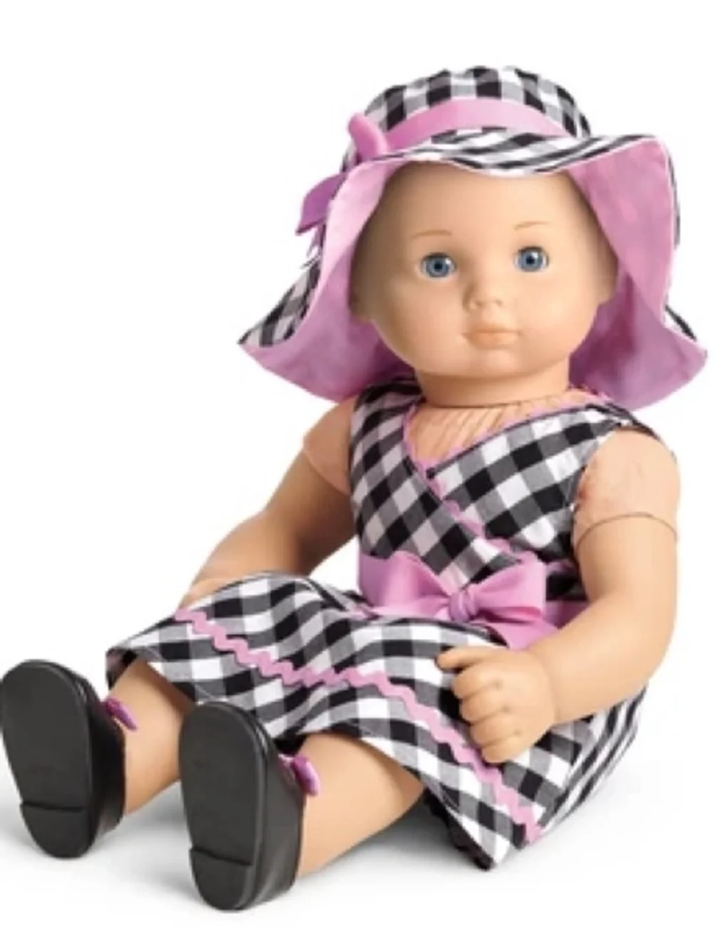 RETIRED American Girl Bitty Baby Gingham Party Dress and Hat